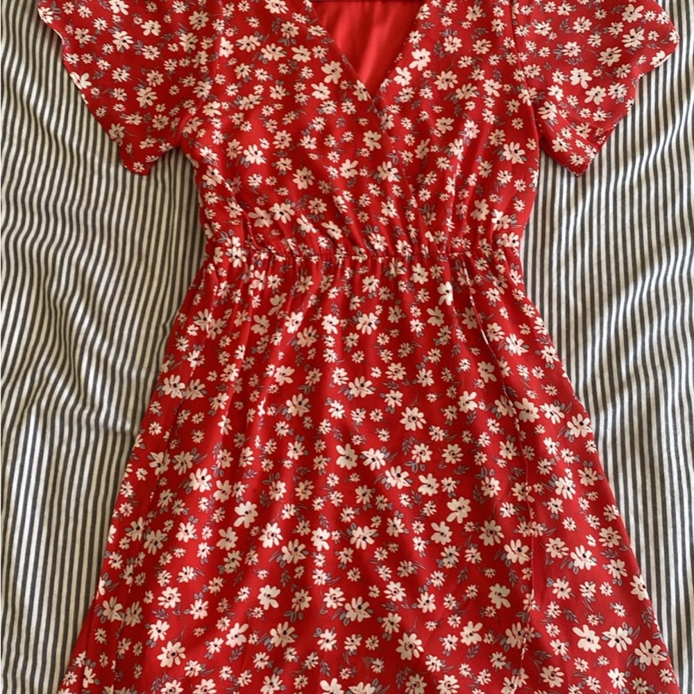 Sienna Sky Red Floral High Low Dress